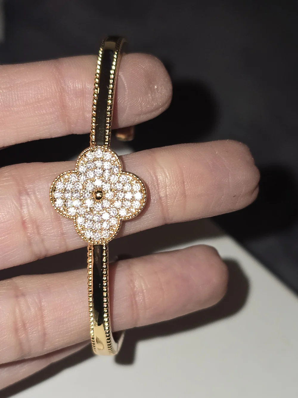 22kgp Dubai Jewelry Gold-tone Floral Bracelet and Ring Set - Women Jewelry